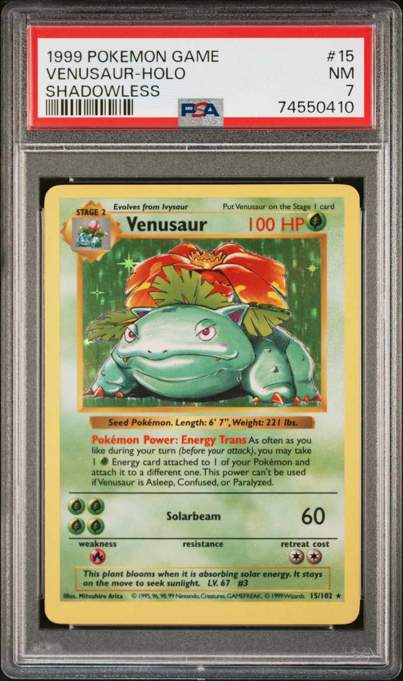 Venusaur 15/102 Base Set Shadowless PSA 7 74550410