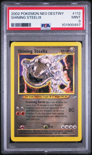 Shining Steelix 112/105 Neo Destiny PSA 9 101900497