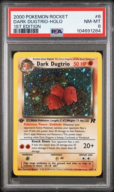 Dark Dugtrio 6/82 Team Rocket 1st PSA 8 104691284