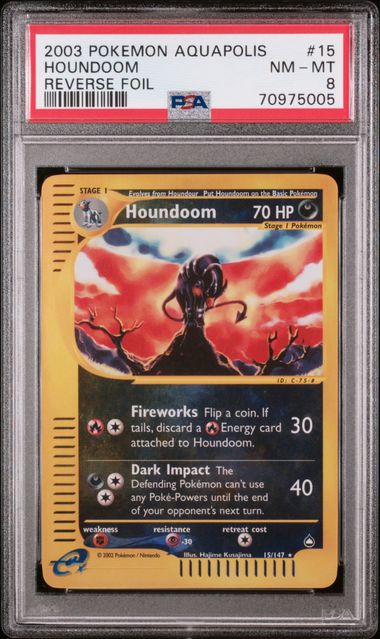 Houndoom - Rev. Holo 15/147 Aquapolis PSA 8 70975005