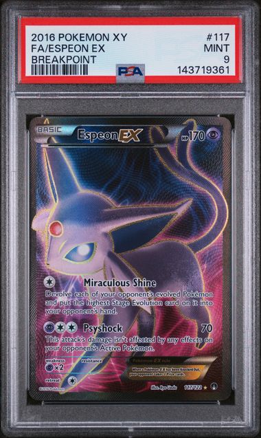 Espeon ex 117 XY Breakpoint Full Art PSA 9 143719361