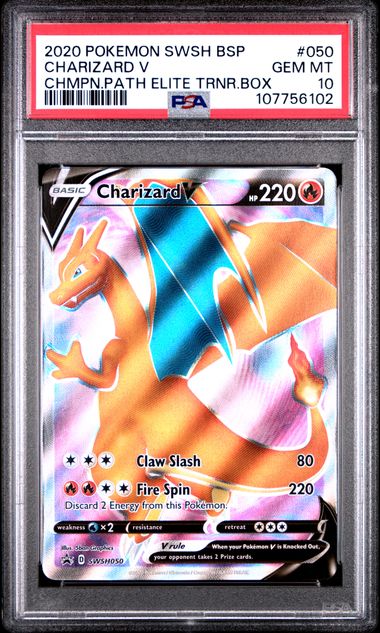 Charizard V SWSH050 Black Star Promo PSA 10 107756102