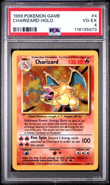 Charizard - Holo 4/102 Base Set PSA 4 116135973