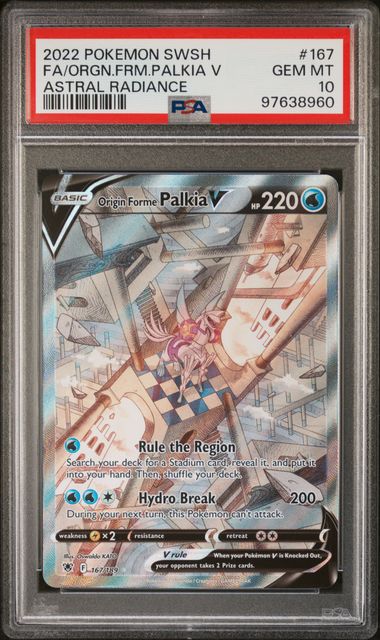 Origin Forme Palkia V 167/189 Sword & Shield: Astral Radiance PSA 10 97638960