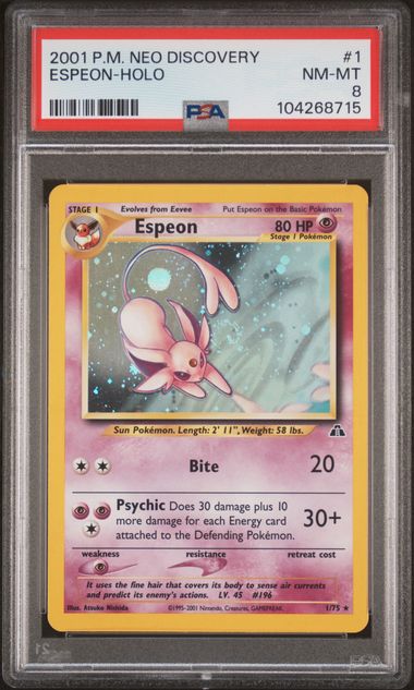 Espeon 1/75 Neo Discovery Unlimited PSA 8 104268715