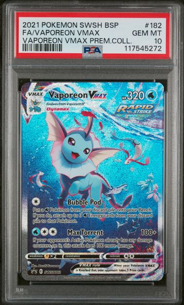 Vaporeon VMAX SWSH182 Black Star Promo PSA 10 117545272