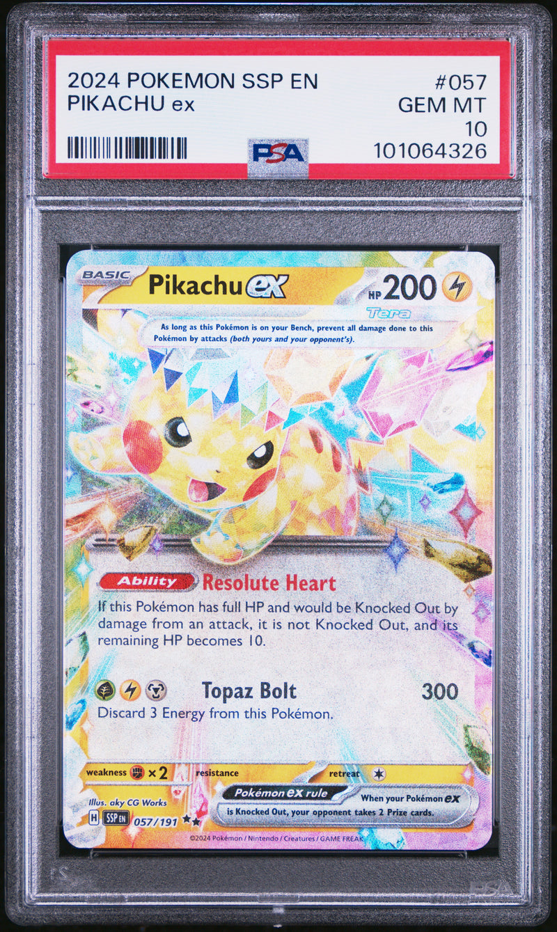 Pikachu ex 057/191 Surging Sparks PSA 10 101064326