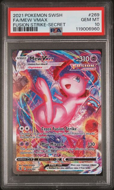 Mew VMAX 269/264 SWSH Fusion Strike Secret Full Art PSA 10 119006960