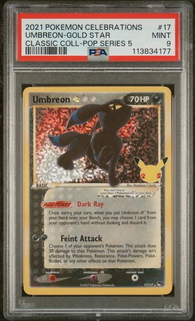 Umbreon - Gold Star 17/17 Celebrations Classic Collection PSA 9 113834177
