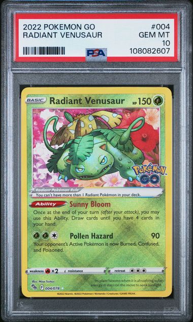 Radiant Venusaur 004/078 Pokemon Go PSA 10 108082607
