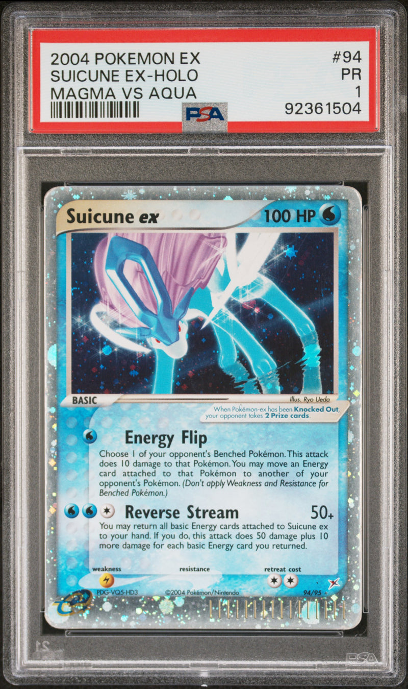 Suicune ex 94/95 Team Magma vs Team Aqua PSA 1 92361504