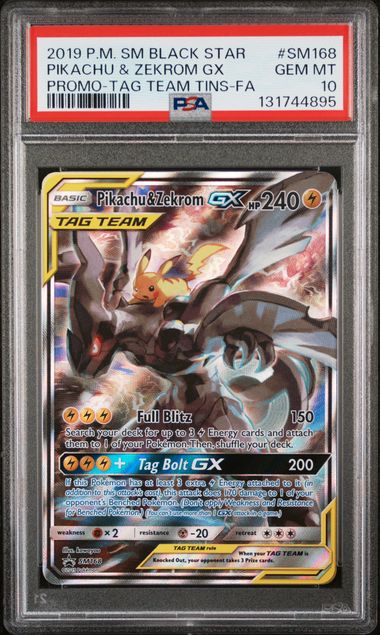 Pikachu & Zekrom GX SM168 Black Star Promos PSA 10 131744895