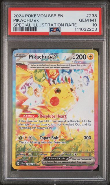 Pikachu ex 238/191 Surging Sparks PSA 10 111032203