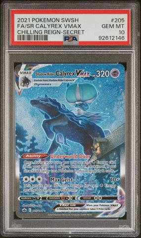 Shadow Rider Calyrex VMAX 205/198 Sword & Shield: Chilling Reign PSA 10 92612146
