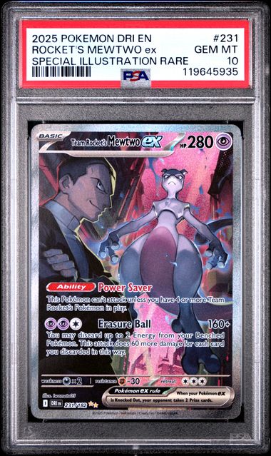 Team Rocket's Mewtwo ex 231 Destined Rivals Special Illustration Rare PSA 10 119645935