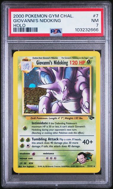 Giovanni's Nidoking 7/132 Gym Challenge PSA 7 103232666
