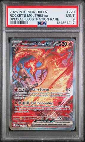 Team Rocket's Moltres ex 229/182 Destined Rivals Special Illustration Rare PSA 9 124367247