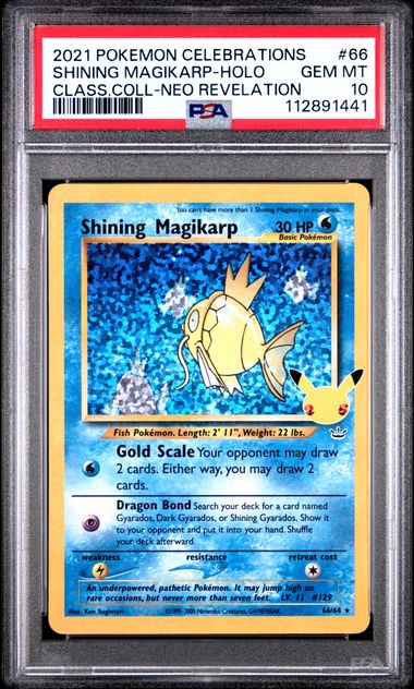Shining Magikarp 66/64 Classic Collection PSA 10 112891441