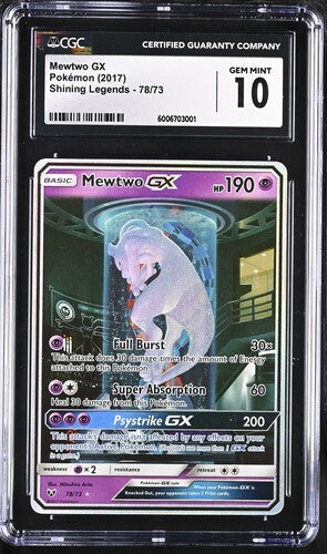 Mewtwo GX 78/73 Sun & Moon: Shining Legends CGC 10 6006703001