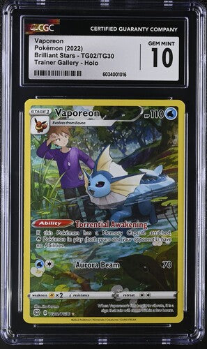 Vaporeon TG02/TG30 Brilliant Stars CGC 10 6034001016