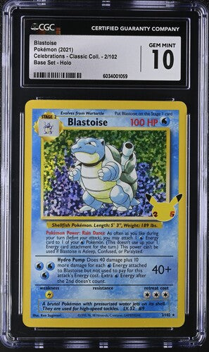 Blastoise 2/102 Celebrations Classic Coll. CGC 10 6034001059