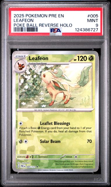 Leafeon (Poke Ball) 005/131 Prismatic Evolutions PSA 9 124386727