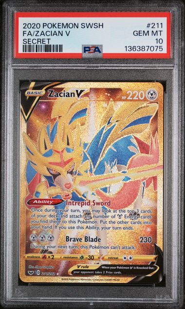 Zacian V 211/202 Sword and Shield PSA 10 136387075