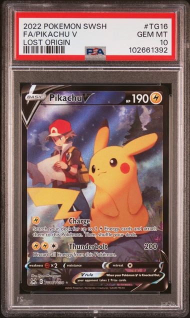 Pikachu V FA Lost Origin (TG16) PSA 10 102661392