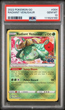 Radiant Venusaur 004/078 Pokemon GO PSA 10 111629168