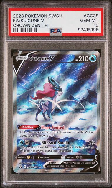 Suicune V GG38/GG70 Crown Zenith PSA 10 97415196
