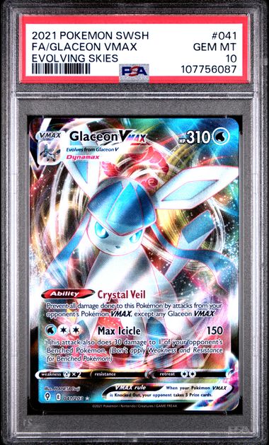 Glaceon VMAX 041/203 Evolving Skies PSA 10 107756087