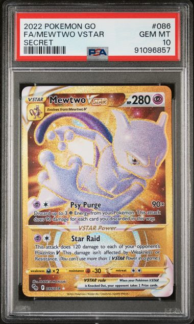 Mewtwo VSTAR 086/078 Pokemon GO PSA 10 91096857