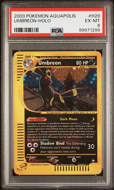 Umbreon H29/H32 Aquapolis PSA 6 99971299