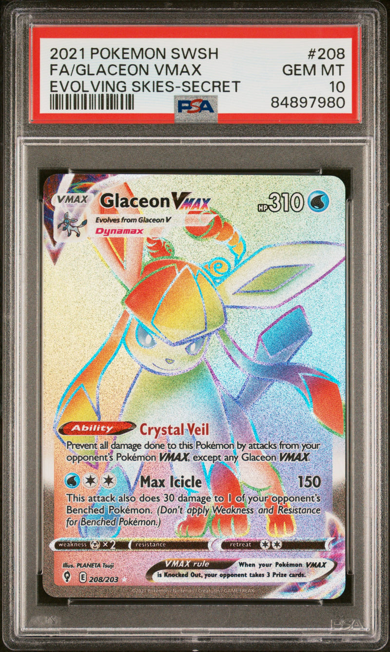 Glaceon VMAX 208/203 Evolving Skies PSA 10 84897980