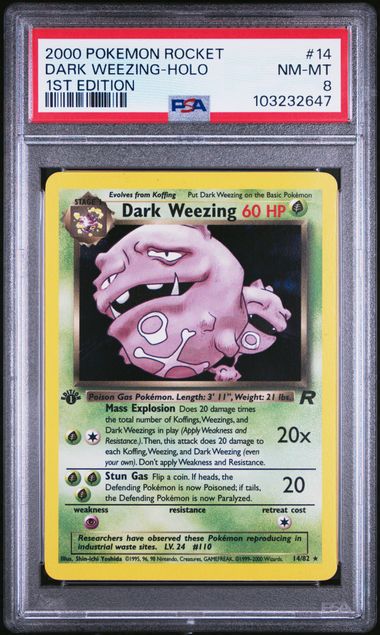 Dark Weezing 14/82 Team Rocket 1st Edition PSA 8 103232647