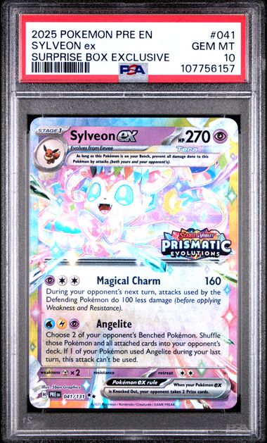 Sylveon ex 041/131 Prismatic Evolutions Surprise Box Exclusive PSA 10 107756157