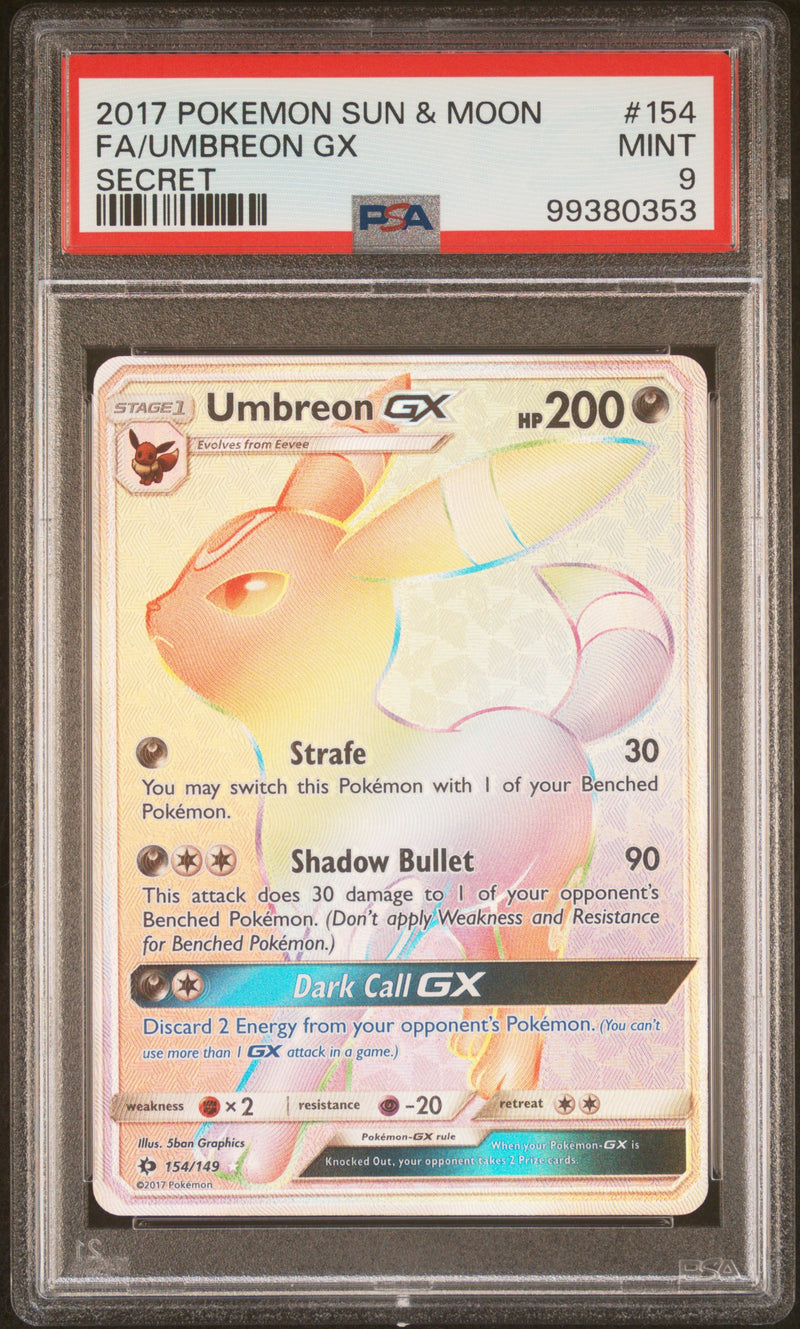 Umbreon GX 154/149 Sun & Moon Base PSA 9 99380353