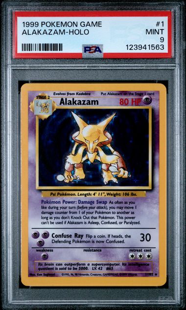 Alakazam 1 Base Set Holo PSA 9 123941563