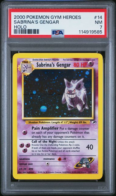 Sabrina's Gengar - Holo 14/132 Gym Heroes PSA 7 114919585