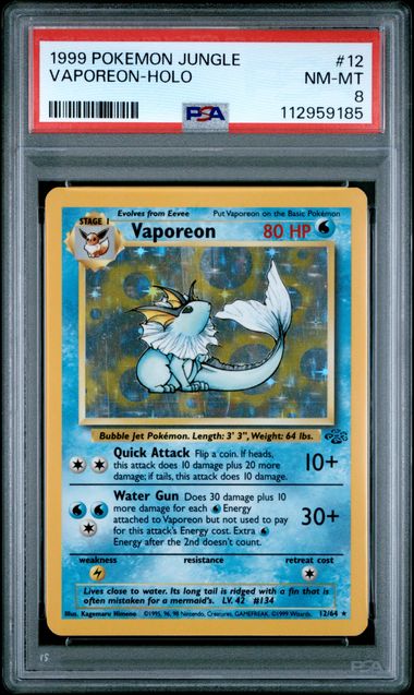 Vaporeon - Holo 12/64 Jungle PSA 8 112959185
