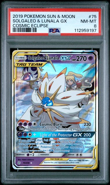 Solgaleo & Lunala GX 75/236 Cosmic Eclipse PSA 8 112959197