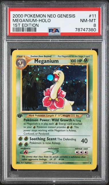 Meganium 11/111 Neo Genesis 1st Edition PSA 8 78747380