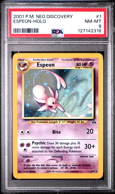 Espeon 1 Neo Discovery Holo PSA 8 127142318