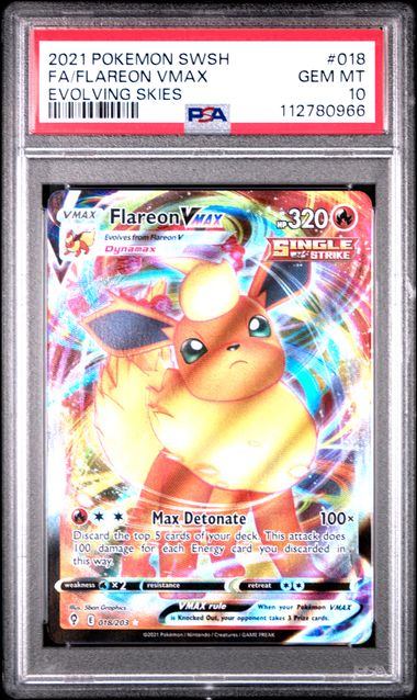 Flareon VMAX 018/203 Evolving Skies PSA 10 112780966