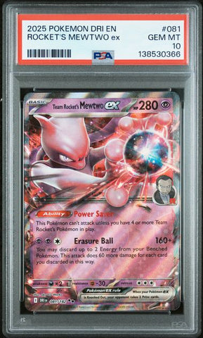 Team Rocket's Mewtwo ex 081/182 Destined Rivals PSA 10 138530366