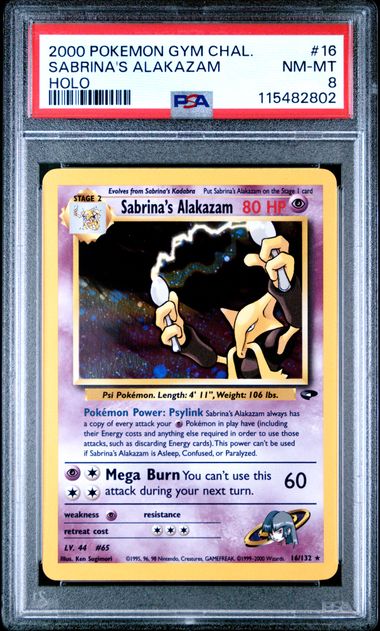 Sabrina's Alakazam 16/132 Gym Challenge Unlimited PSA 8 115482802