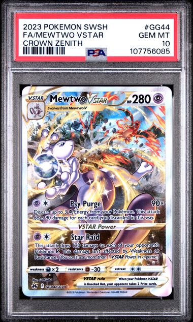Mewtwo VSTAR GG44/GG70 Crown Zenith PSA 10 107756085