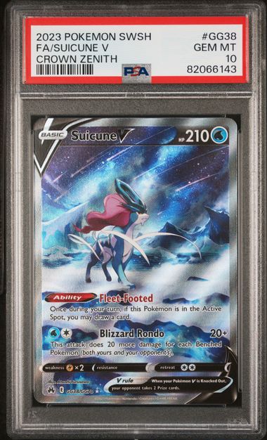 Suicune V GG38/GG70 Crown Zenith PSA 10 82066143