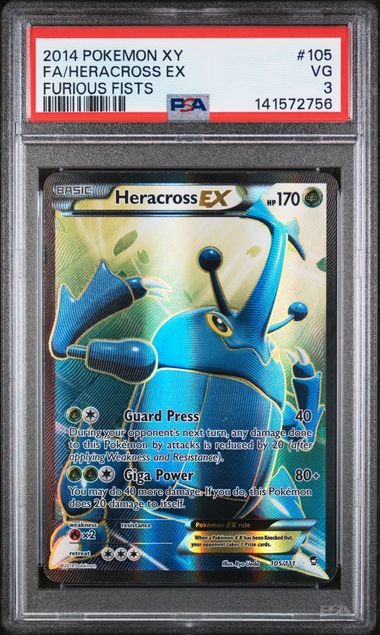 Heracross EX 105/111 Furious Fists PSA 3 141572756
