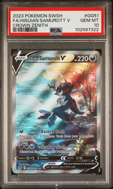Hisuian Samurott V GG51/GG70 Crown Zenith PSA 10 102587322